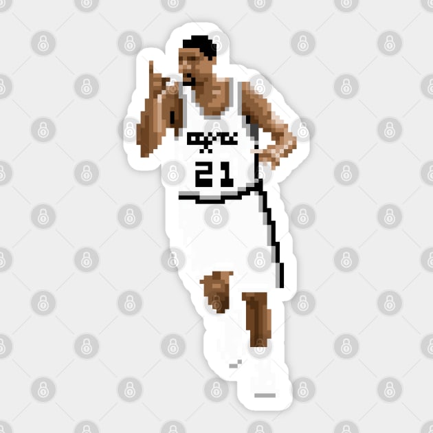 Tim Duncan Pixel Running Sticker by qiangdade